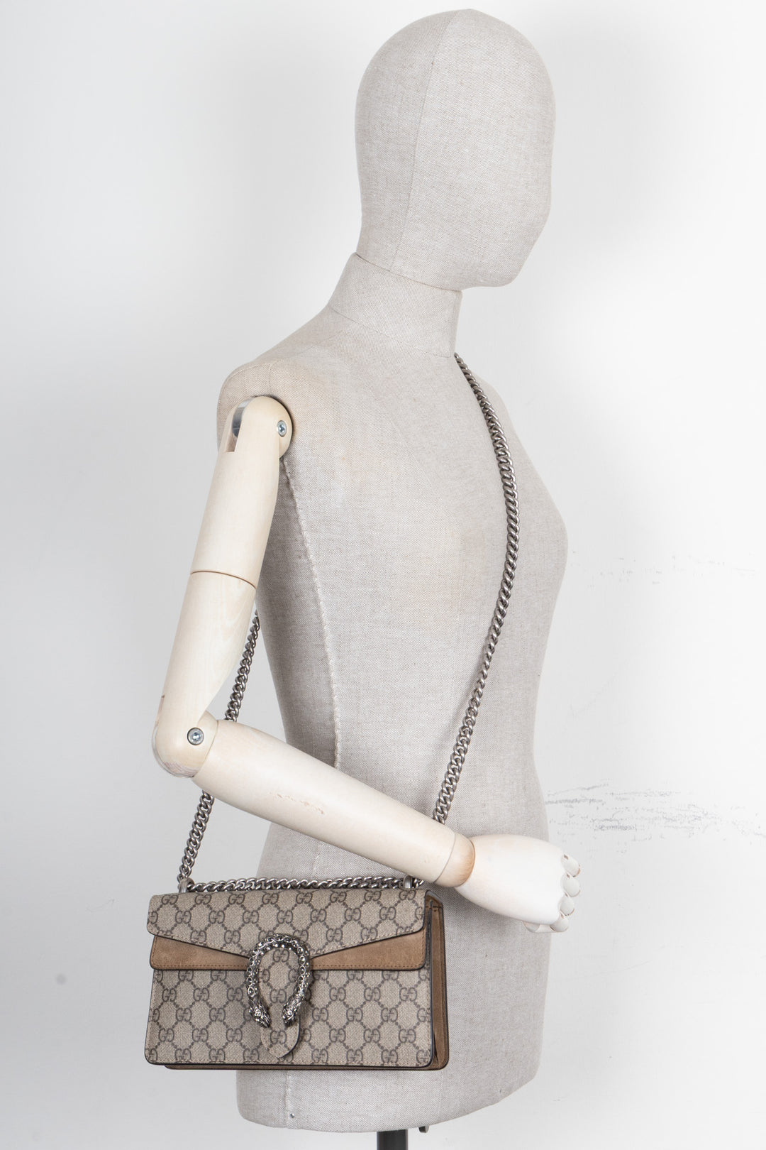 GUCCI Dionysus Bag Small Supreme Canvas Beige