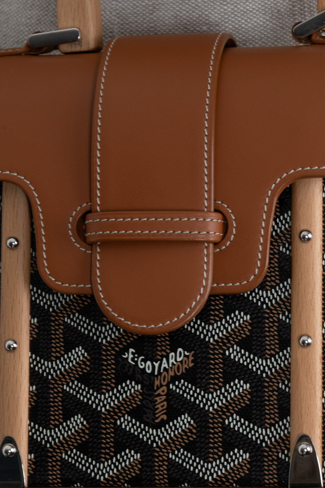 GOYARD Saigon Structuré Mini Bag Goyardine Black & Tan