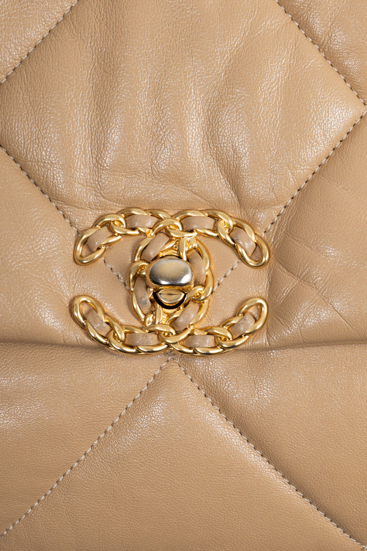 CHANEL 19 Crossbody Bag Medium Beige