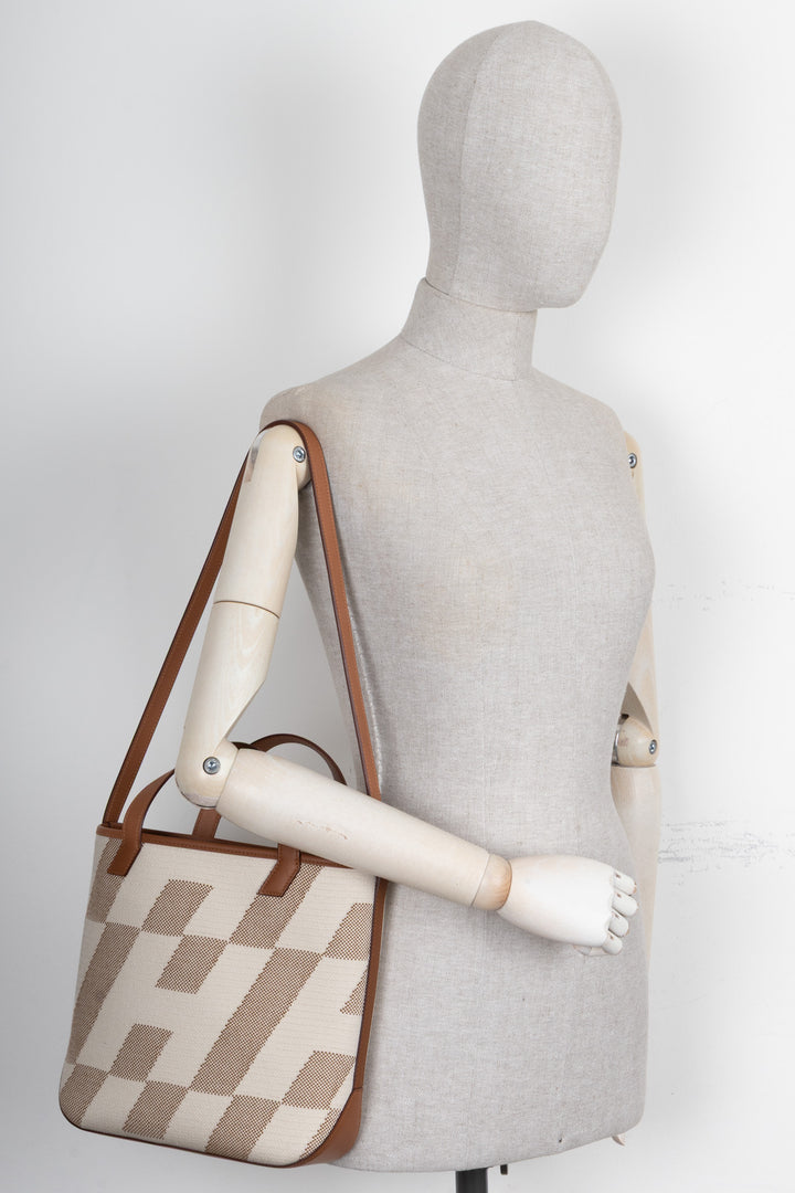 HERMÈS Cabas H 27 Canvas Leather Gold