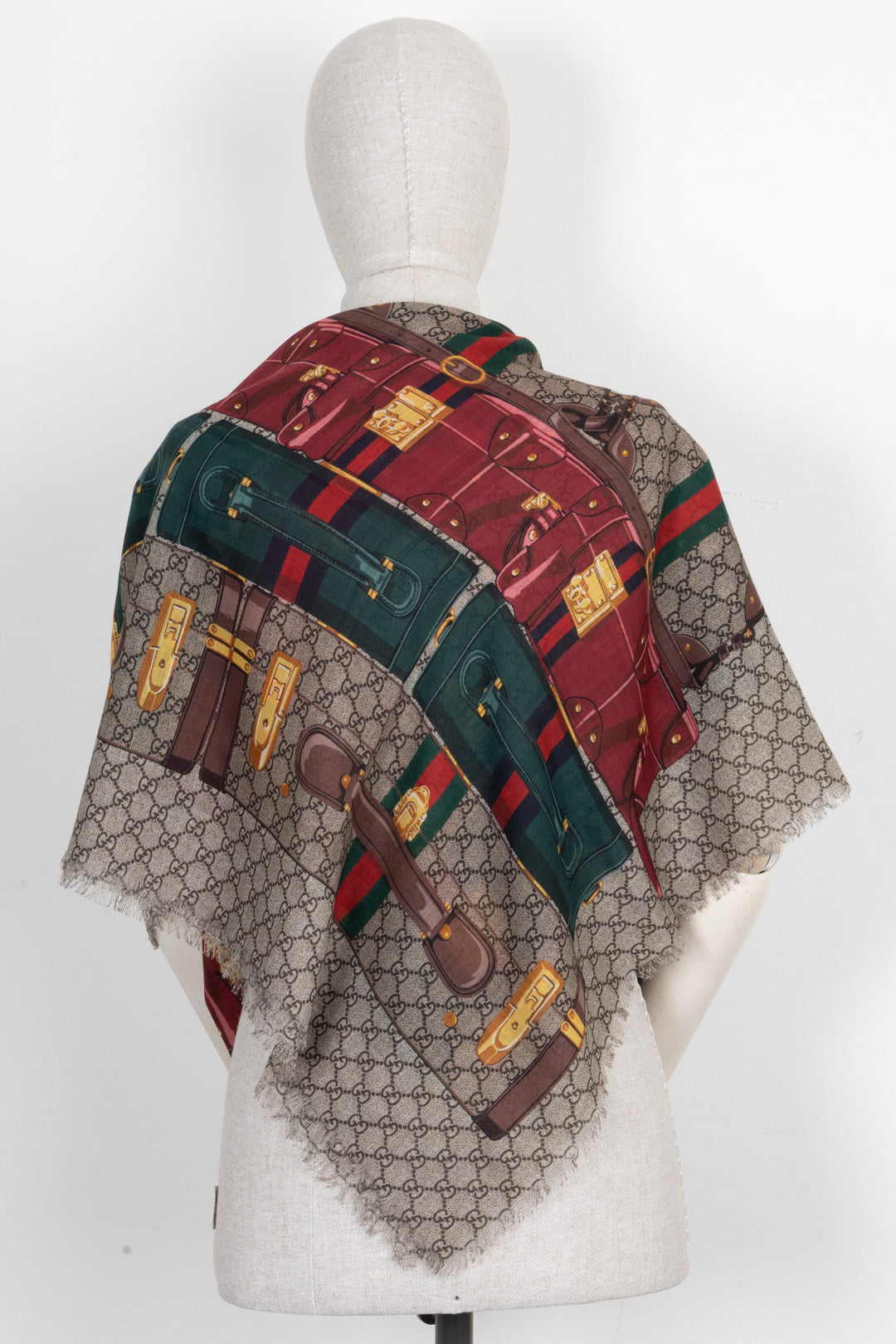 Foulard GUCCI Bagage Laine Marron Vert