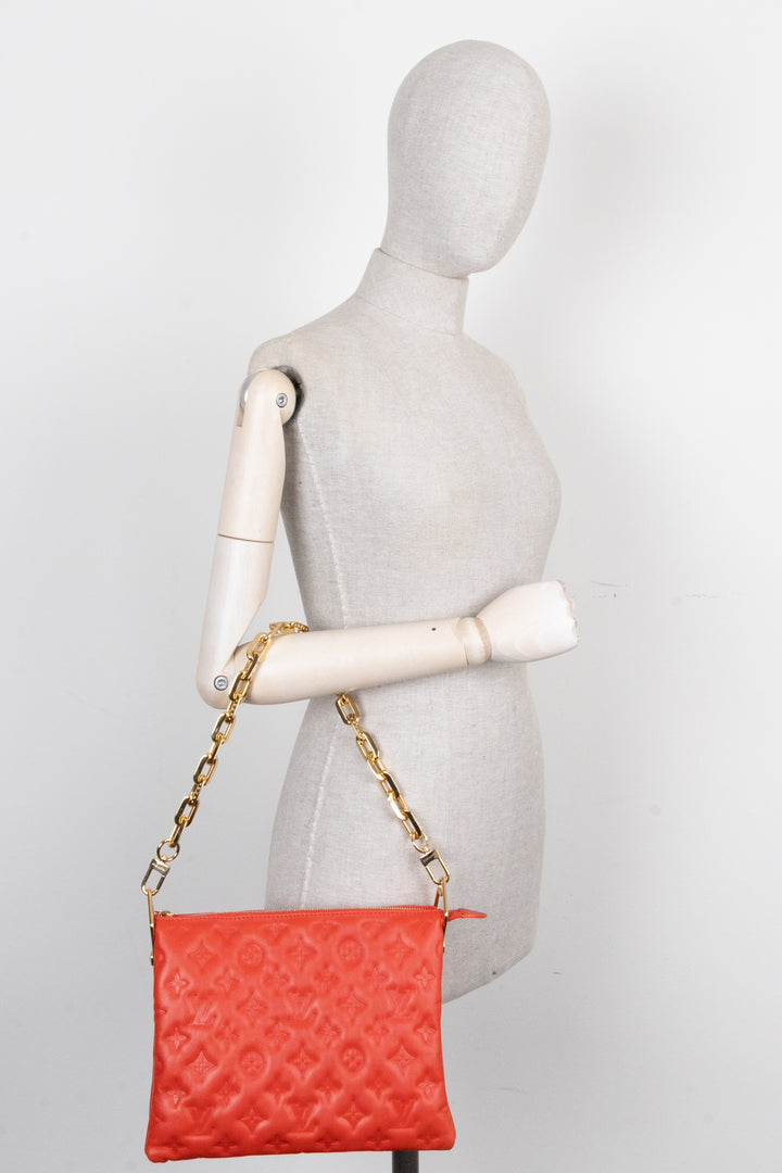 LOUIS VUITTON Coussin PM Crossbody Bag Leather Red