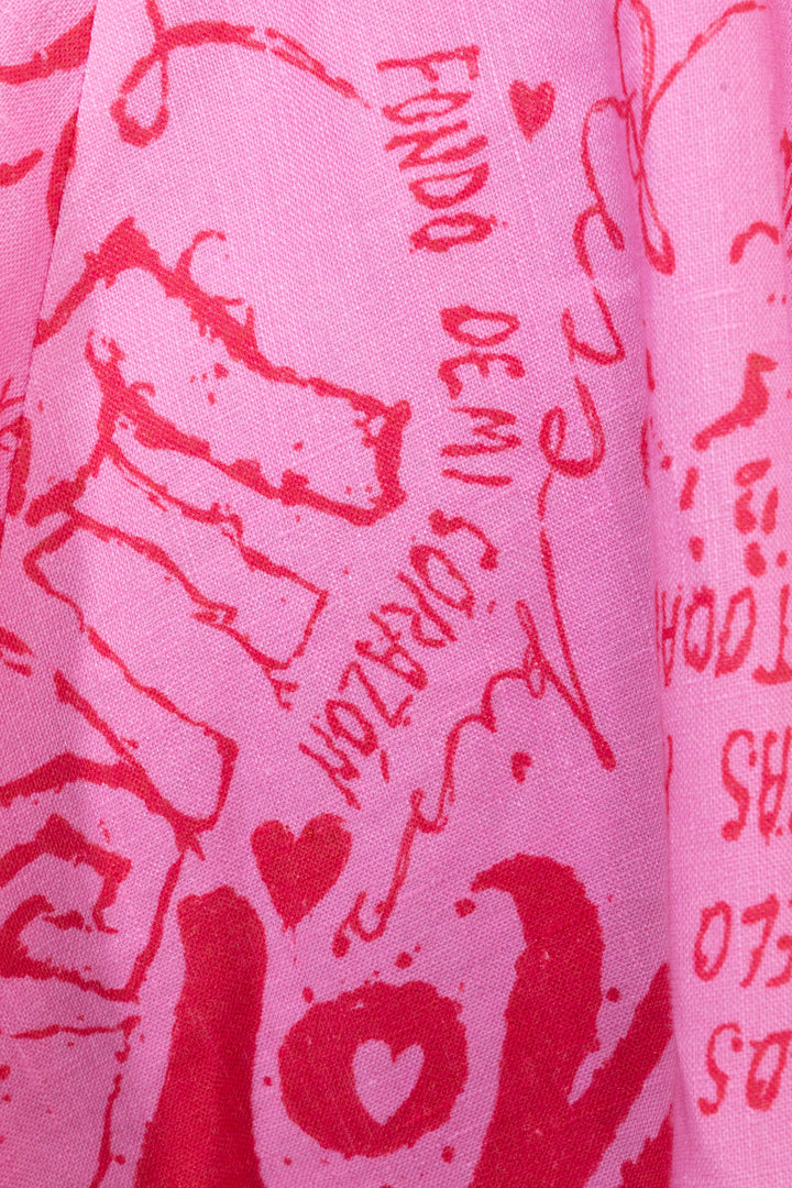 ZIMMERMANN Mini Dress Linen Pink Red