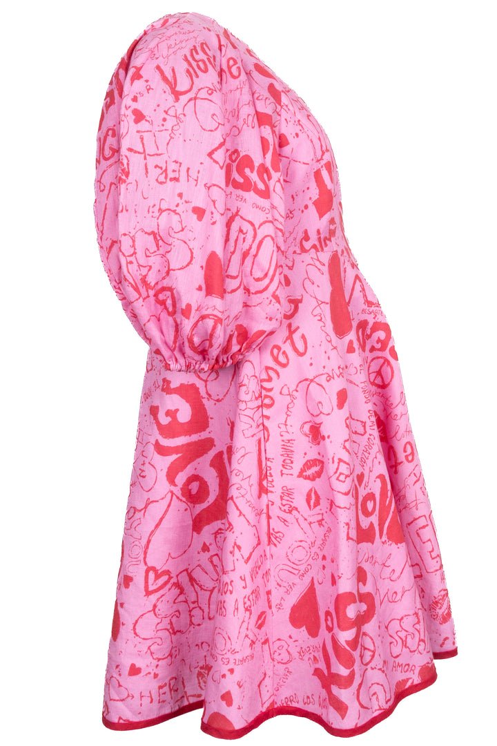 ZIMMERMANN Mini Dress Linen Pink Red