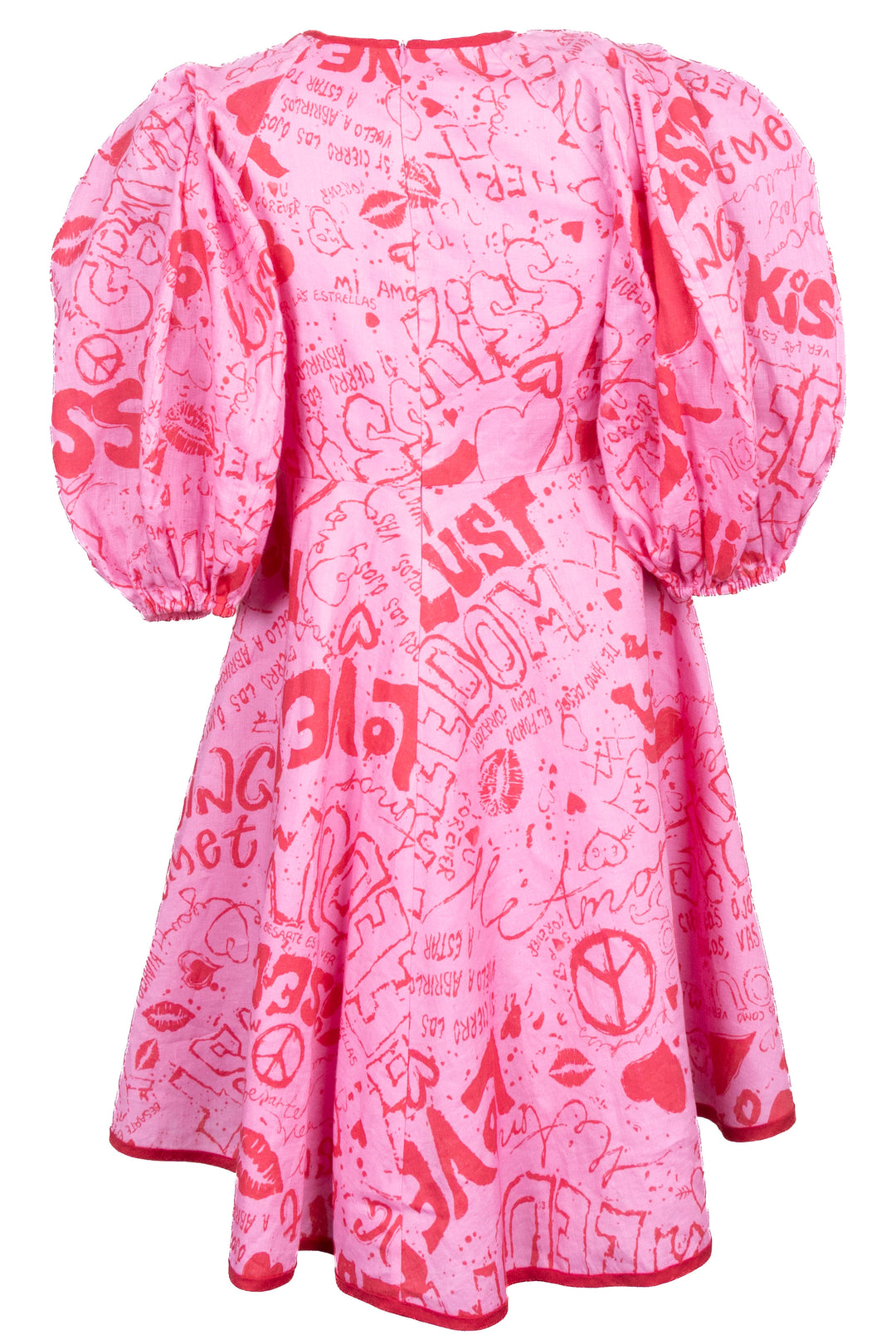 ZIMMERMANN Mini Dress Linen Pink Red