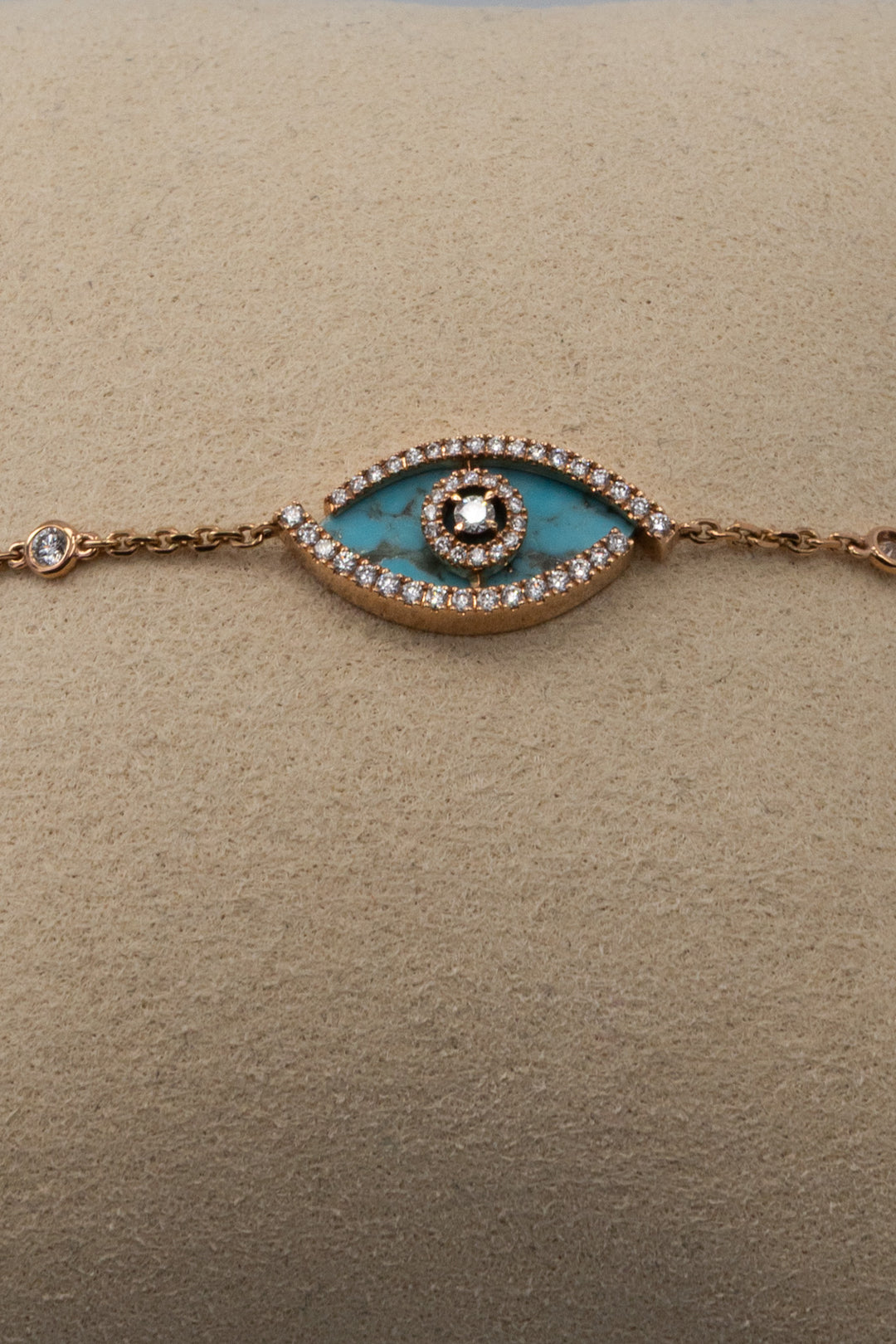 MESSIKA Lucky Eye Bracelet 18k Rose Gold Turquoise Diamonds