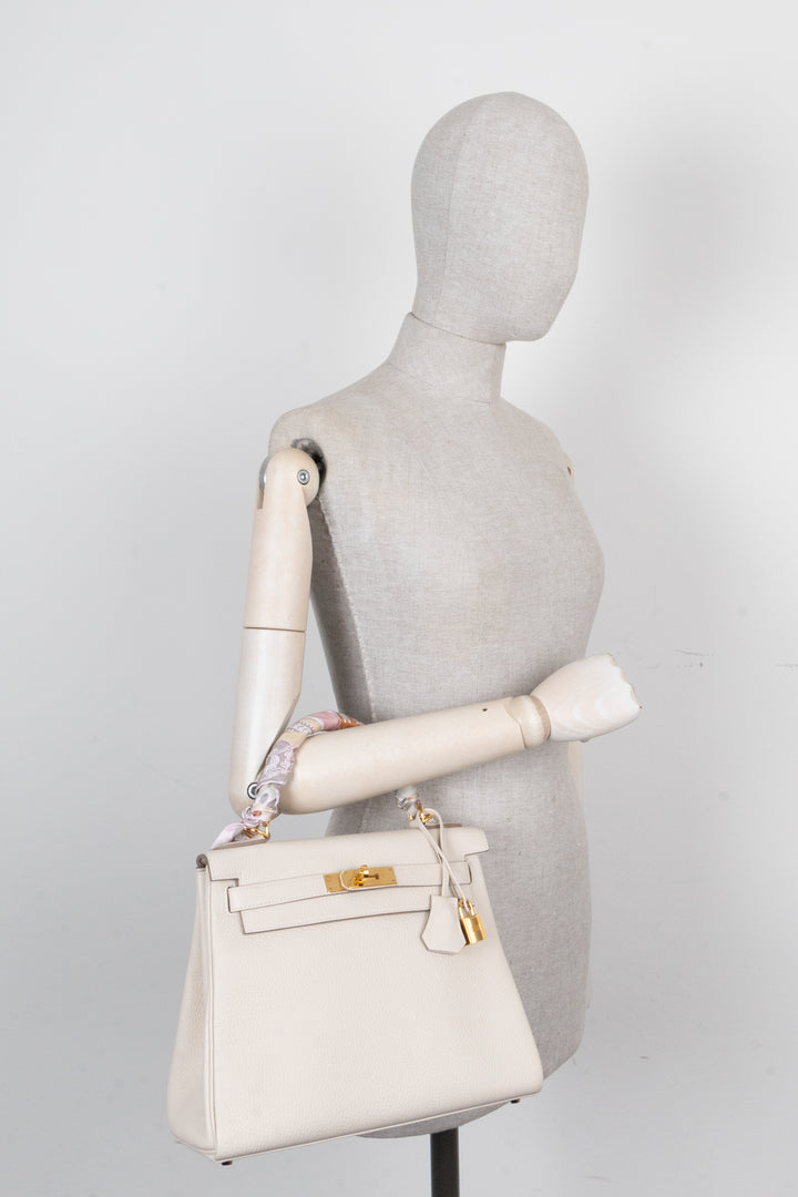 HERMÈS Kelly Retourne 28 Clemence Craie
