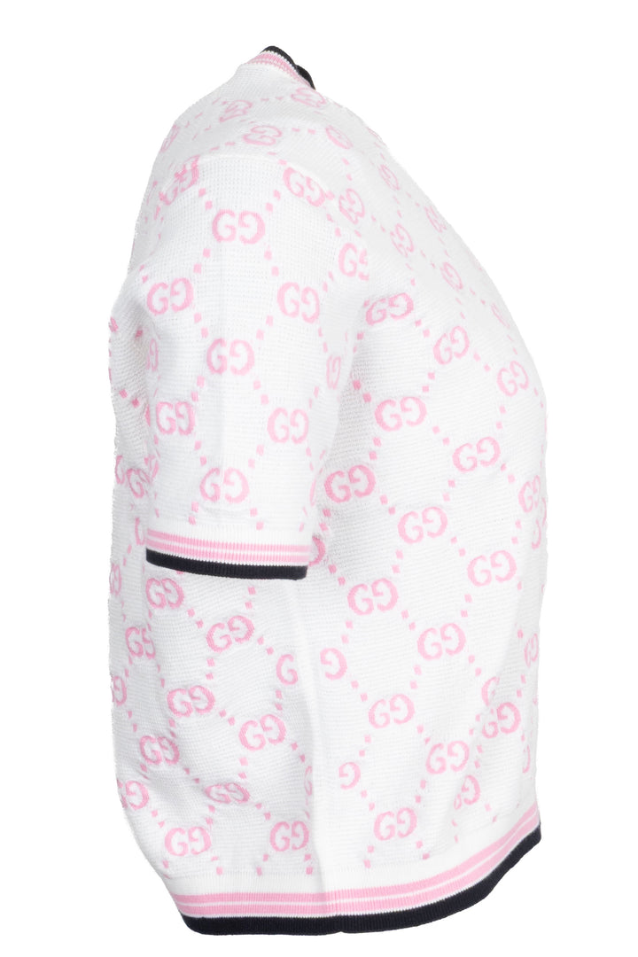 GUCCI GG Knit Top White Pink