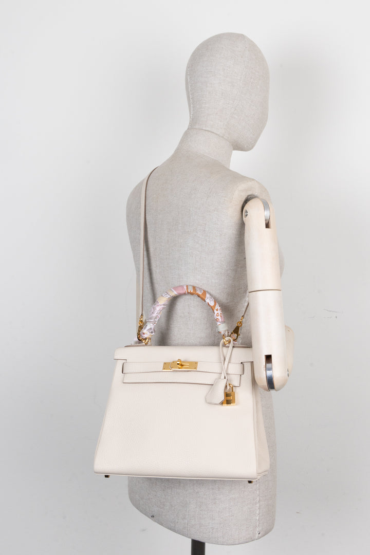 HERMÈS Kelly Retourne 28 Clemence Craie