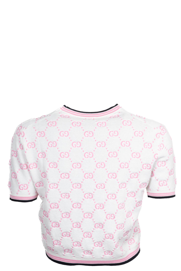 GUCCI GG Knit Top White Pink