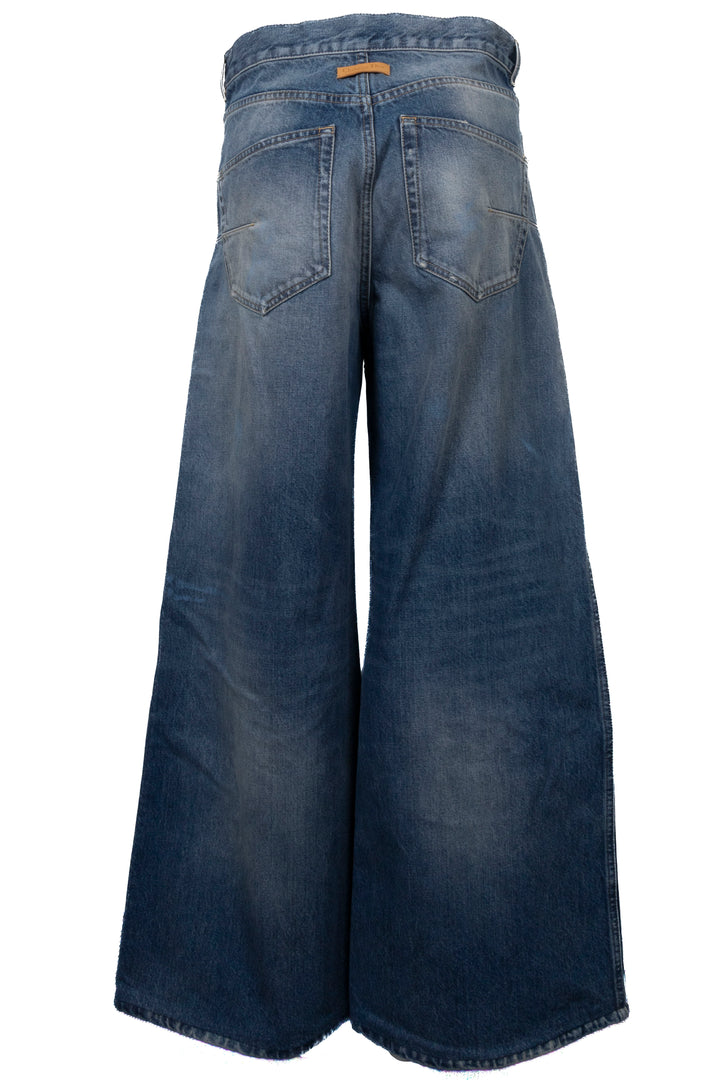 CHRISTIAN DIOR Distressed Wide Leg Pants Denim Blue