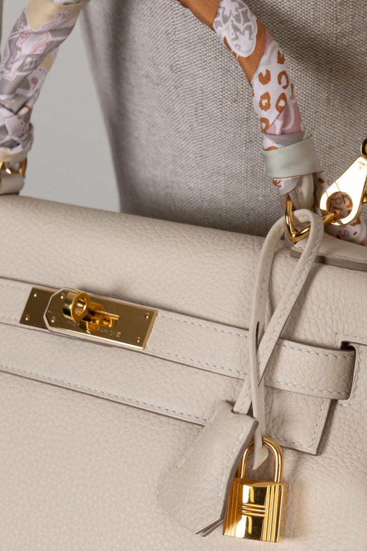 HERMÈS Kelly Retourne 28 Clemence Craie