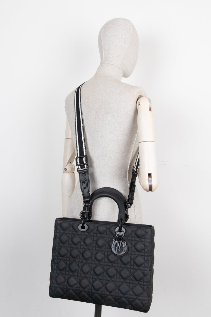 CHRISTIAN DIOR Large Lady Dior Bag Black