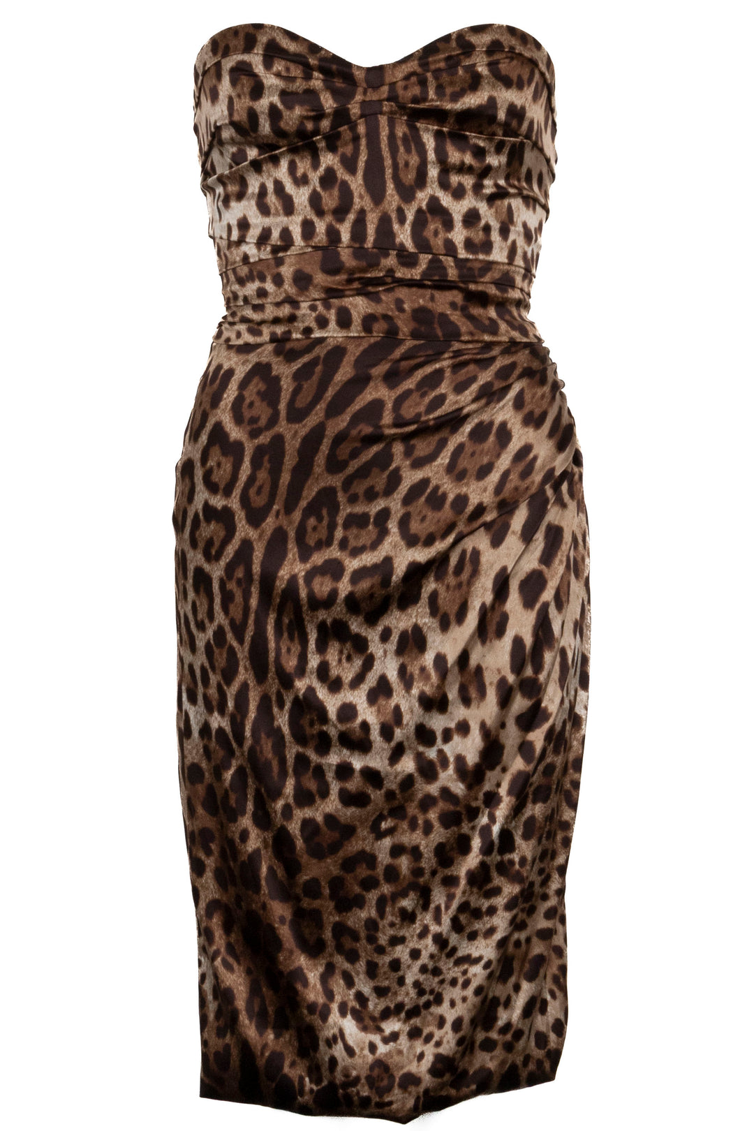 DOLCE&GABBANA Robe imprimé léopard Soie Marron