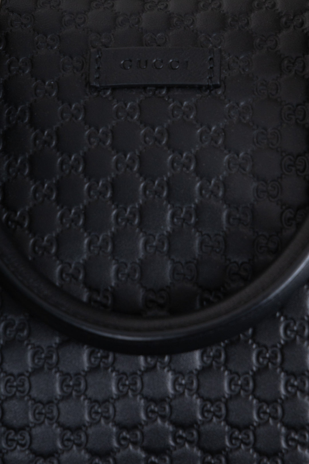 GUCCI Boston Bag Microguccissima Leather Black