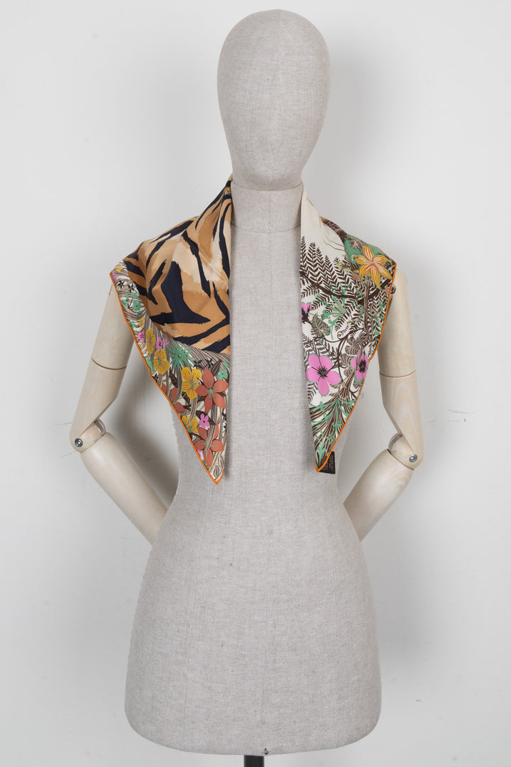 HERMÈS Tiger Carré 65 Brown