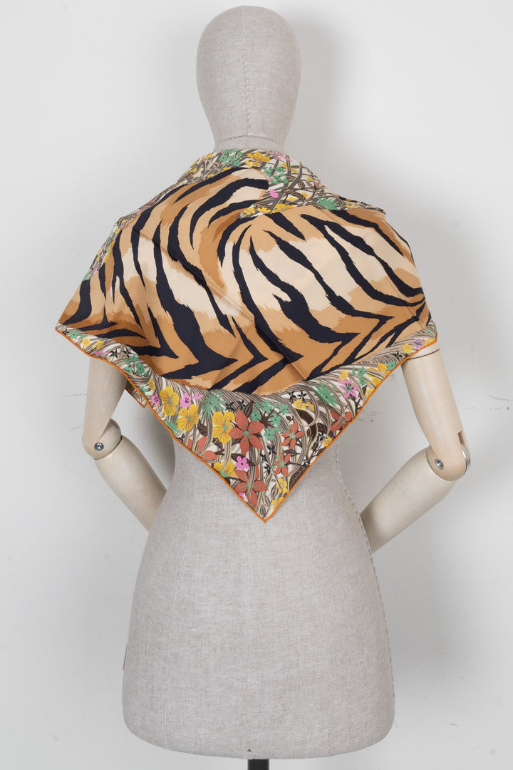 HERMÈS Tiger Carré 65 Brown