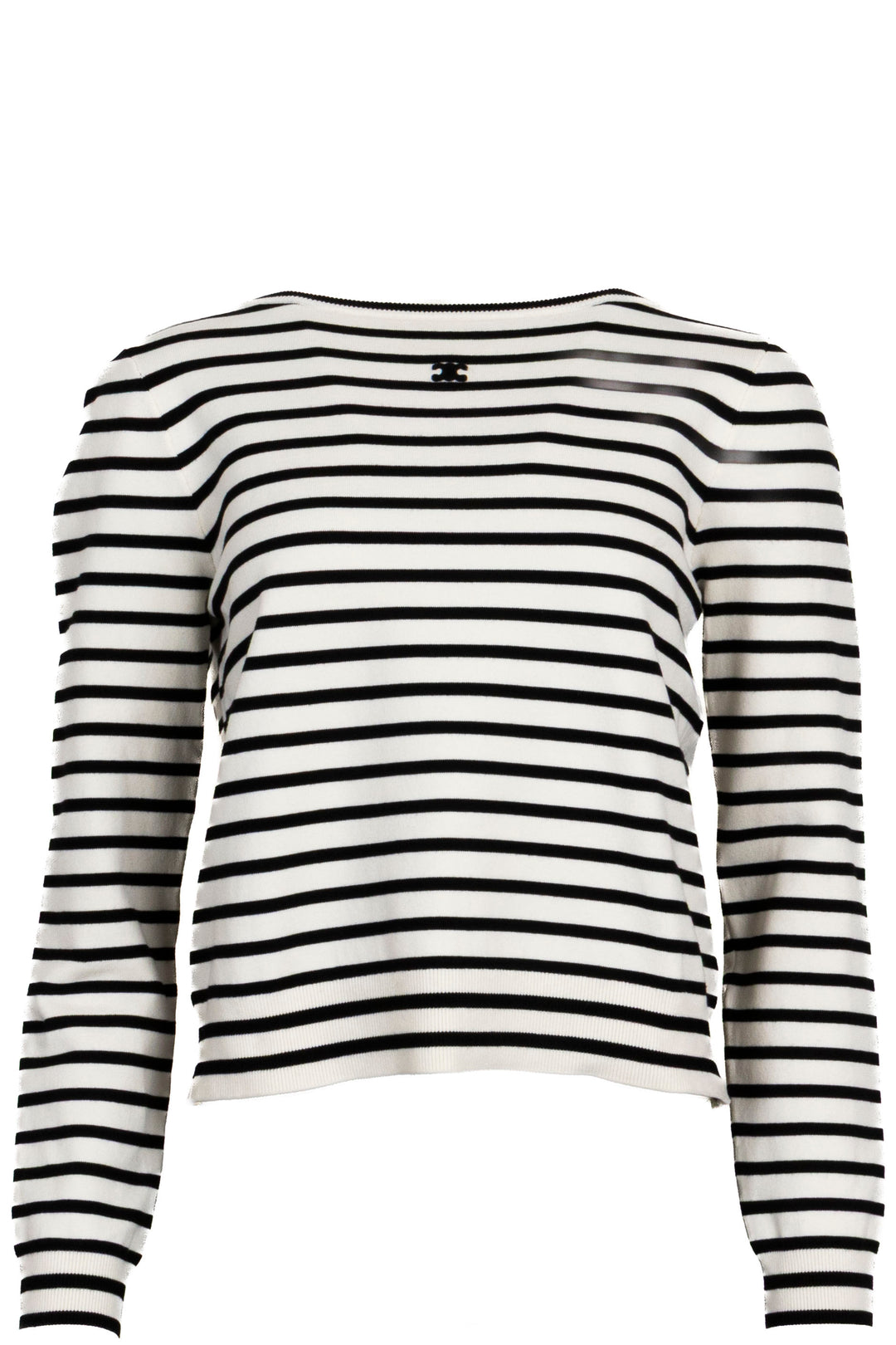 CELINE Long Sleeve Striped Sweater Black White