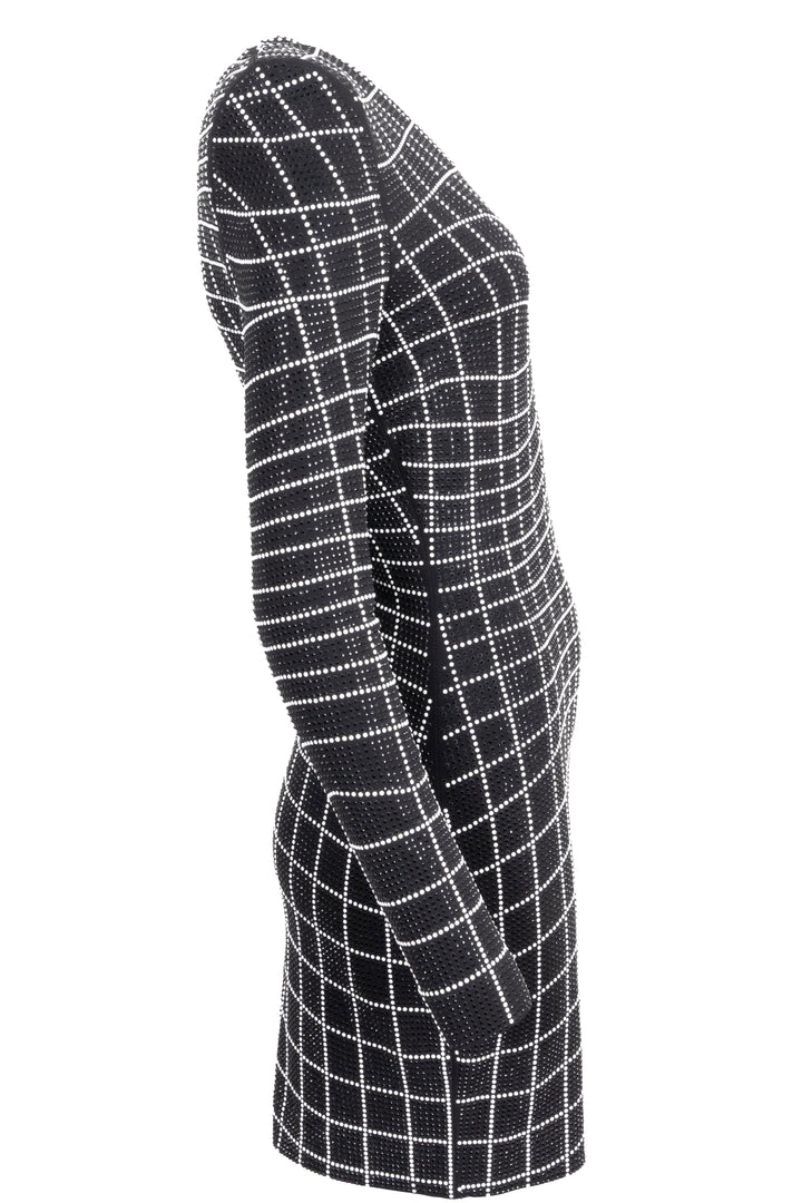 BALMAIN Dress Crystals Black White