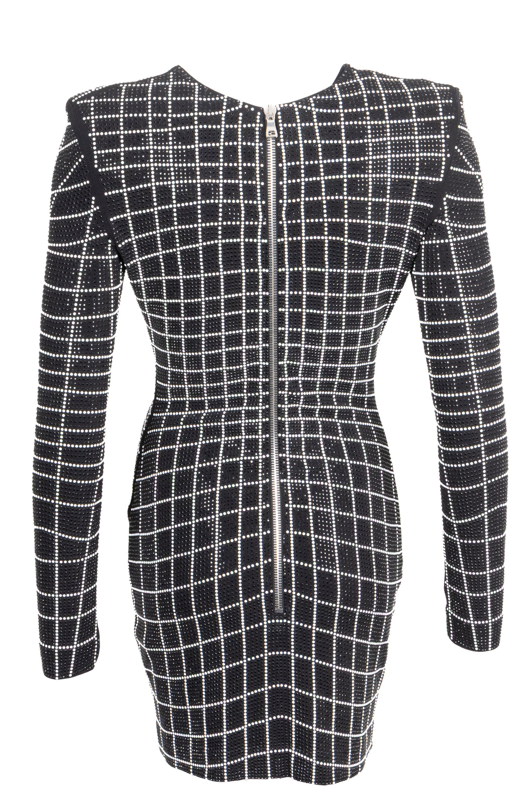 BALMAIN Dress Crystals Black White