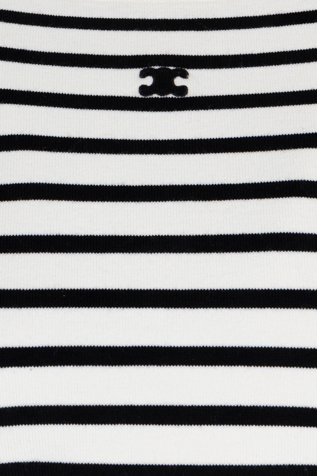 CELINE Long Sleeve Striped Sweater Black White