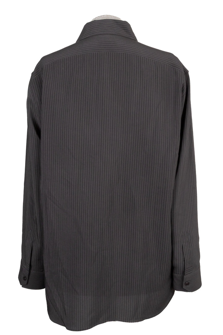SAINT LAURENT 2024 Striped Shirt Silk Grey