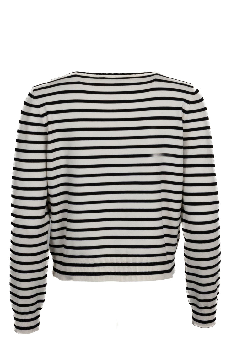 CELINE Long Sleeve Striped Sweater Black White