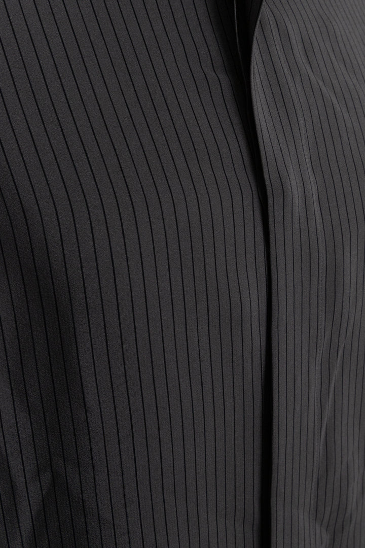 SAINT LAURENT 2024 Striped Shirt Silk Grey