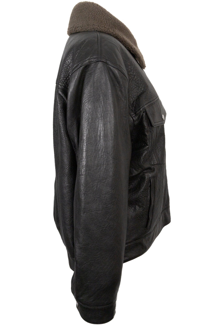 SAINT LAURENT 2024 Jacket Shearling Leather Black