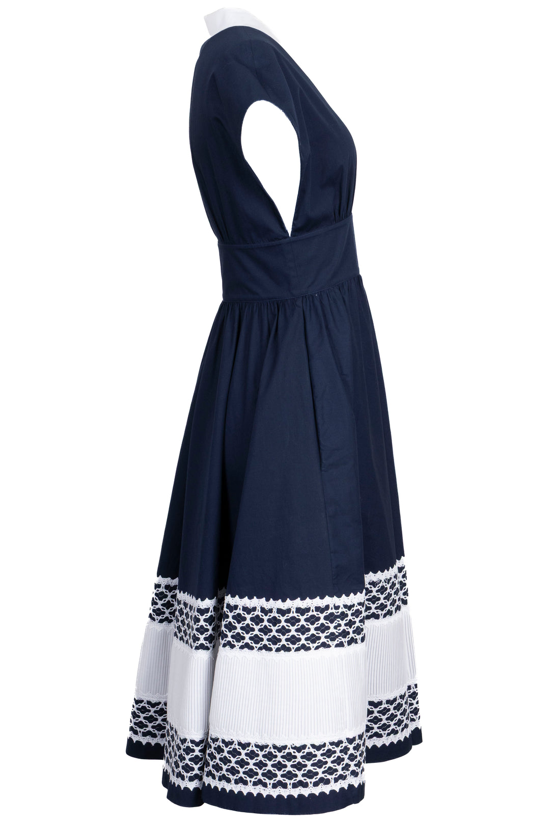 Robe sans manches à col Peter Pan MIUMIU en coton bleu marine