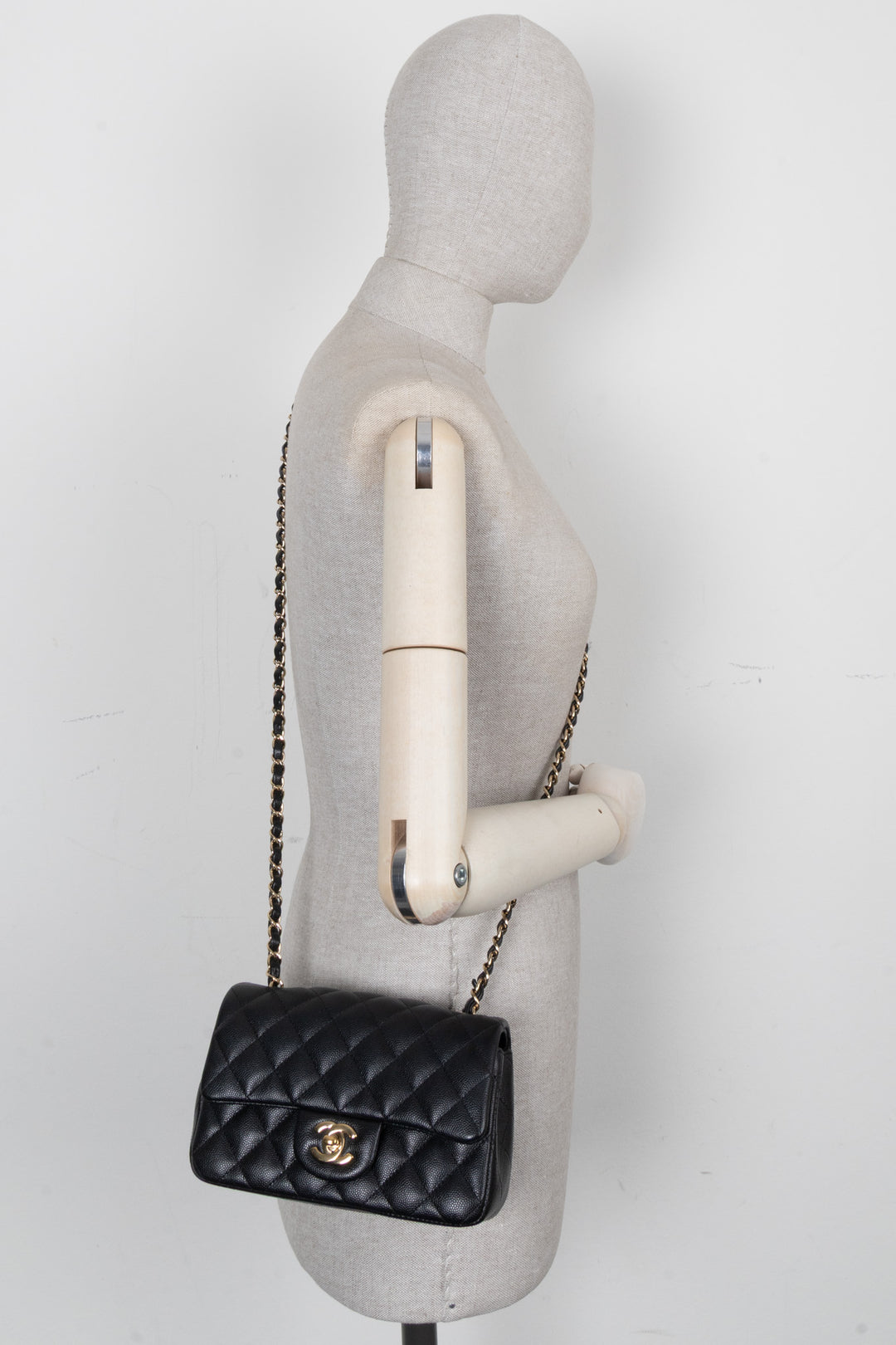 CHANEL Mini Rectangular Classic Flap Caviar Black
