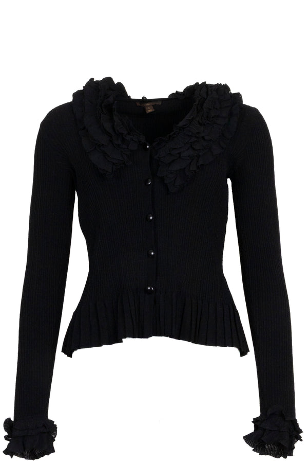 Gilet à col à volants LOUIS VUITTON noir