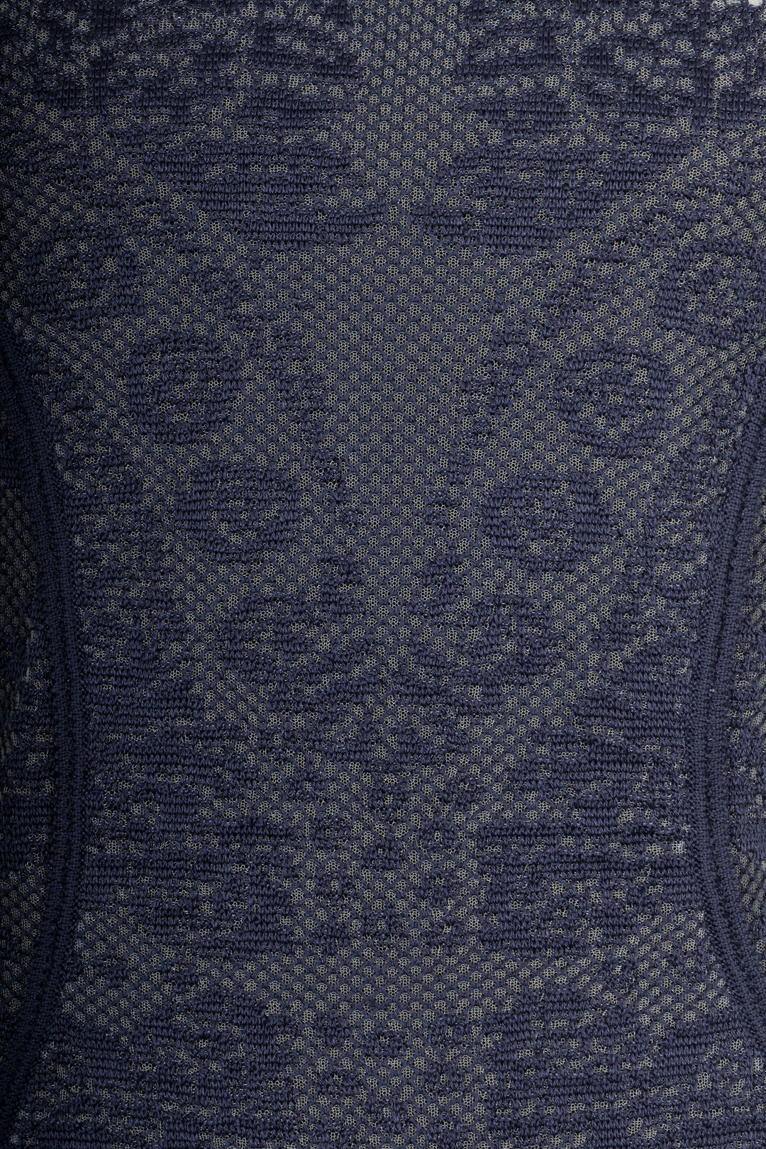 CHRISTIAN DIOR Mini-Robe Sans Manches Dentelle Marine