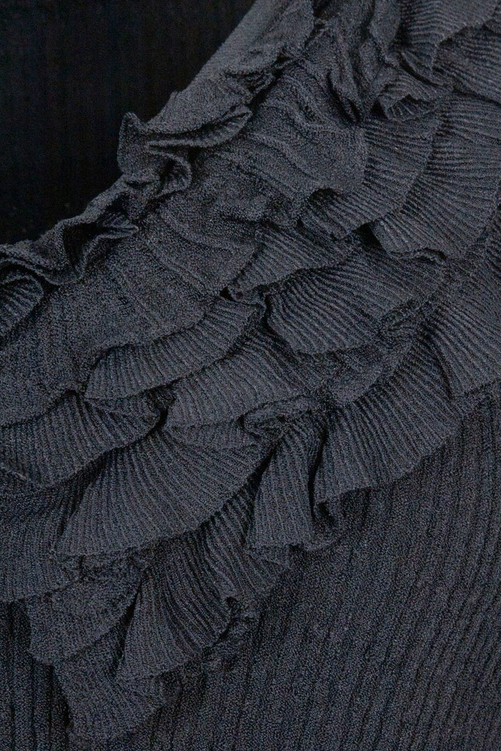 LOUIS VUITTON Ruffled Collar Cardigan Black
