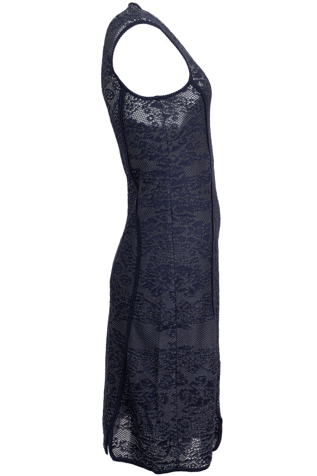 CHRISTIAN DIOR Mini-Robe Sans Manches Dentelle Marine