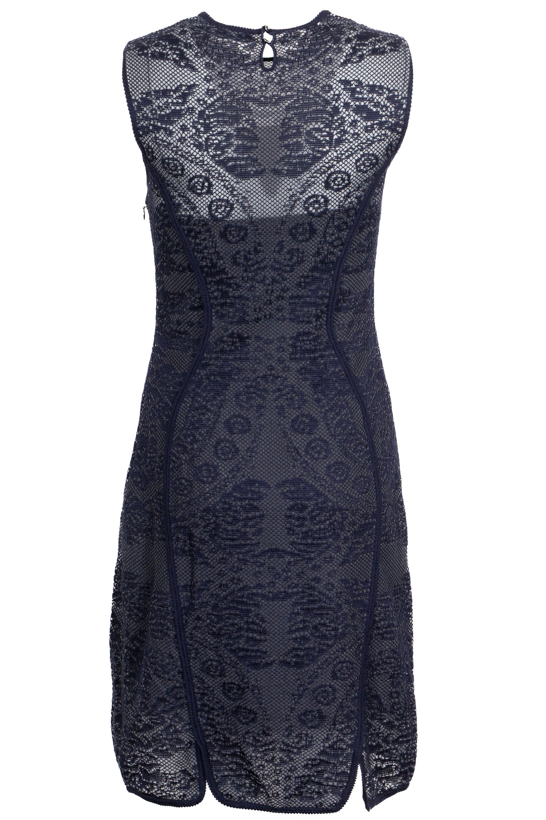 CHRISTIAN DIOR Mini-Robe Sans Manches Dentelle Marine