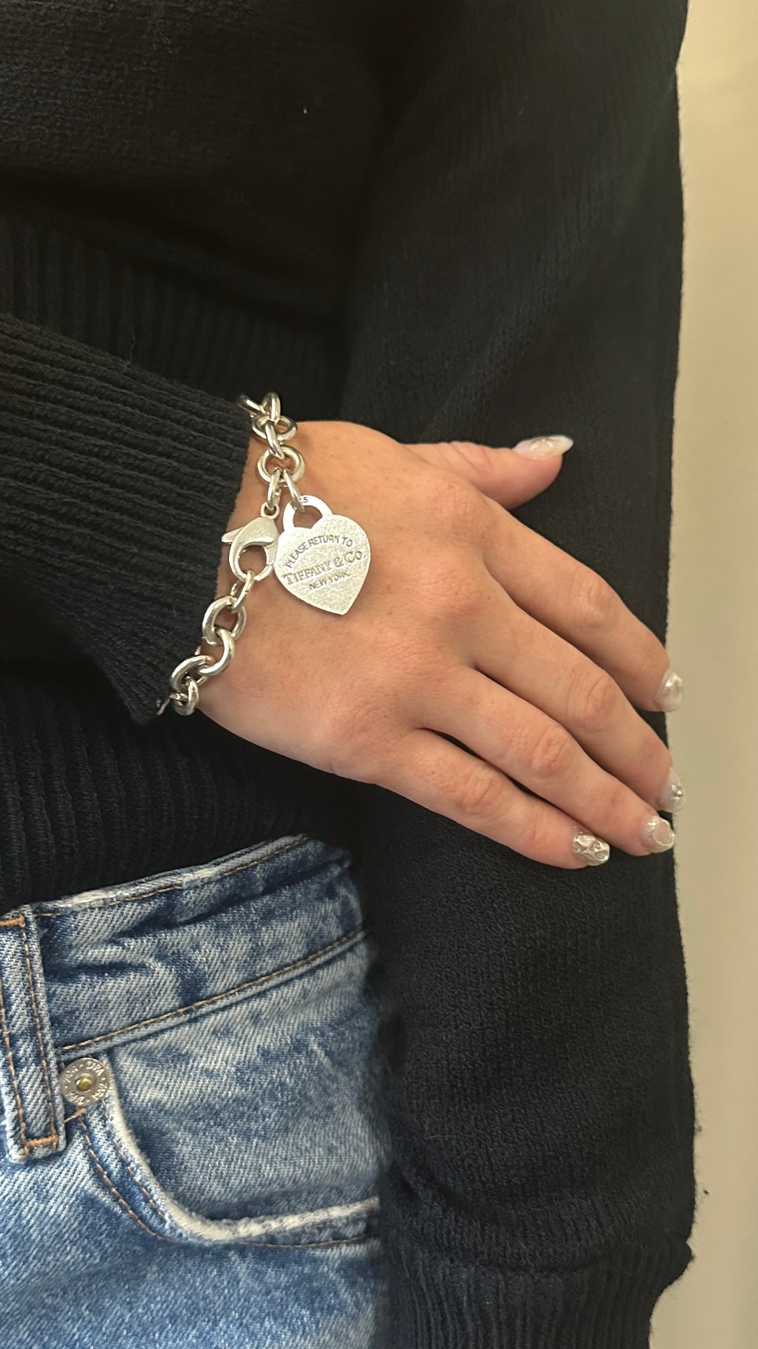 TIFFANY&amp;CO RTT Chain Heart Bracelet Silver