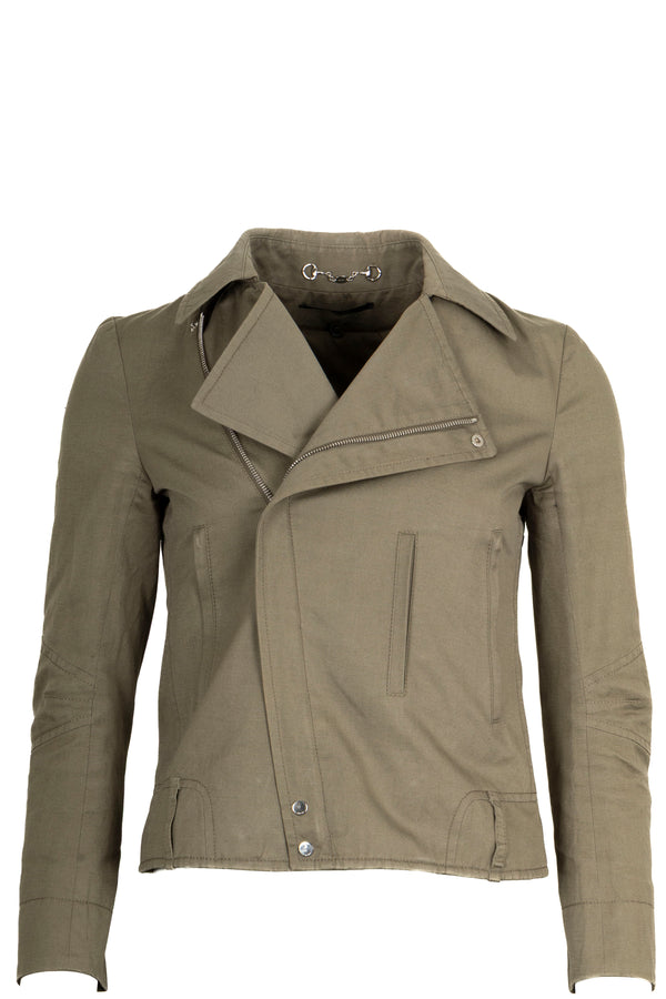 GUCCI Asymmetrical Jacket Cotton Green