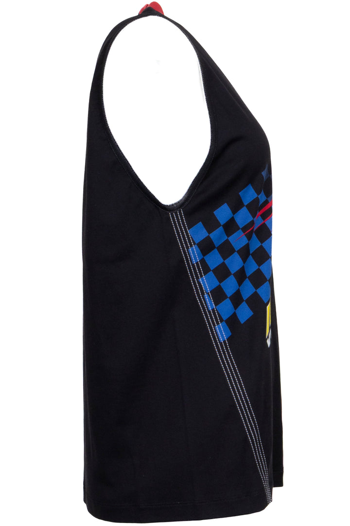 LOUIS VUITTON Racing Print Tank Top Cotton Black Multicolor