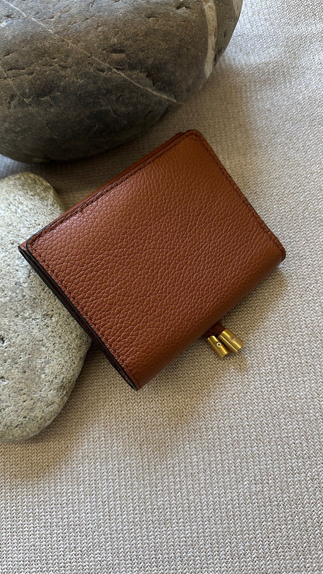 CHLOE Marcie Trifold Wallet Brown