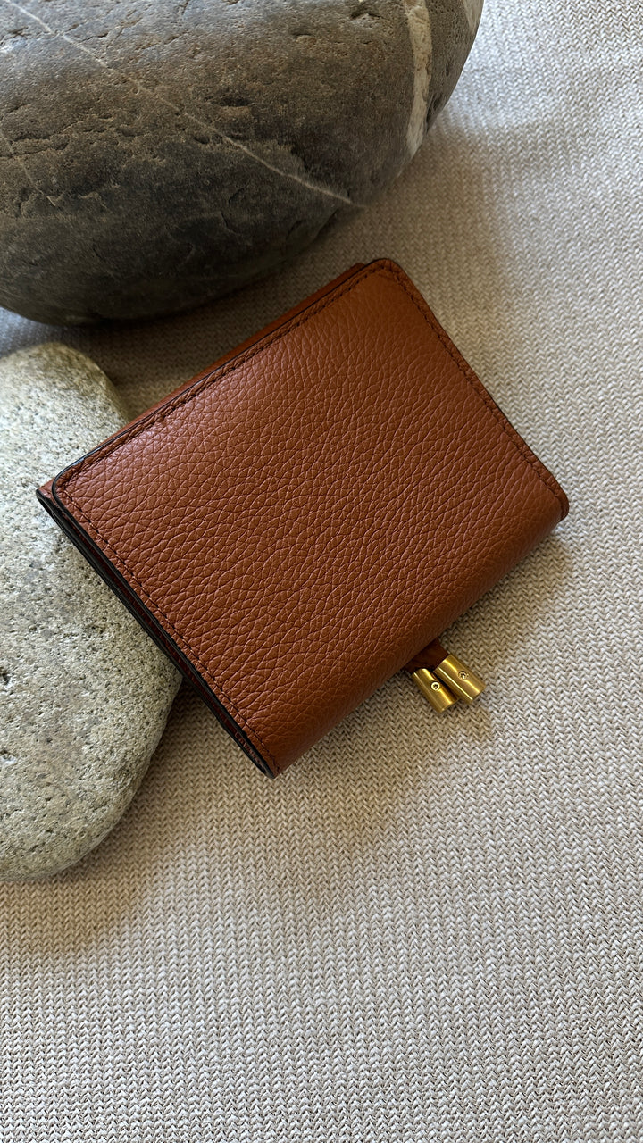 CHLOE Marcie Trifold Wallet Brown