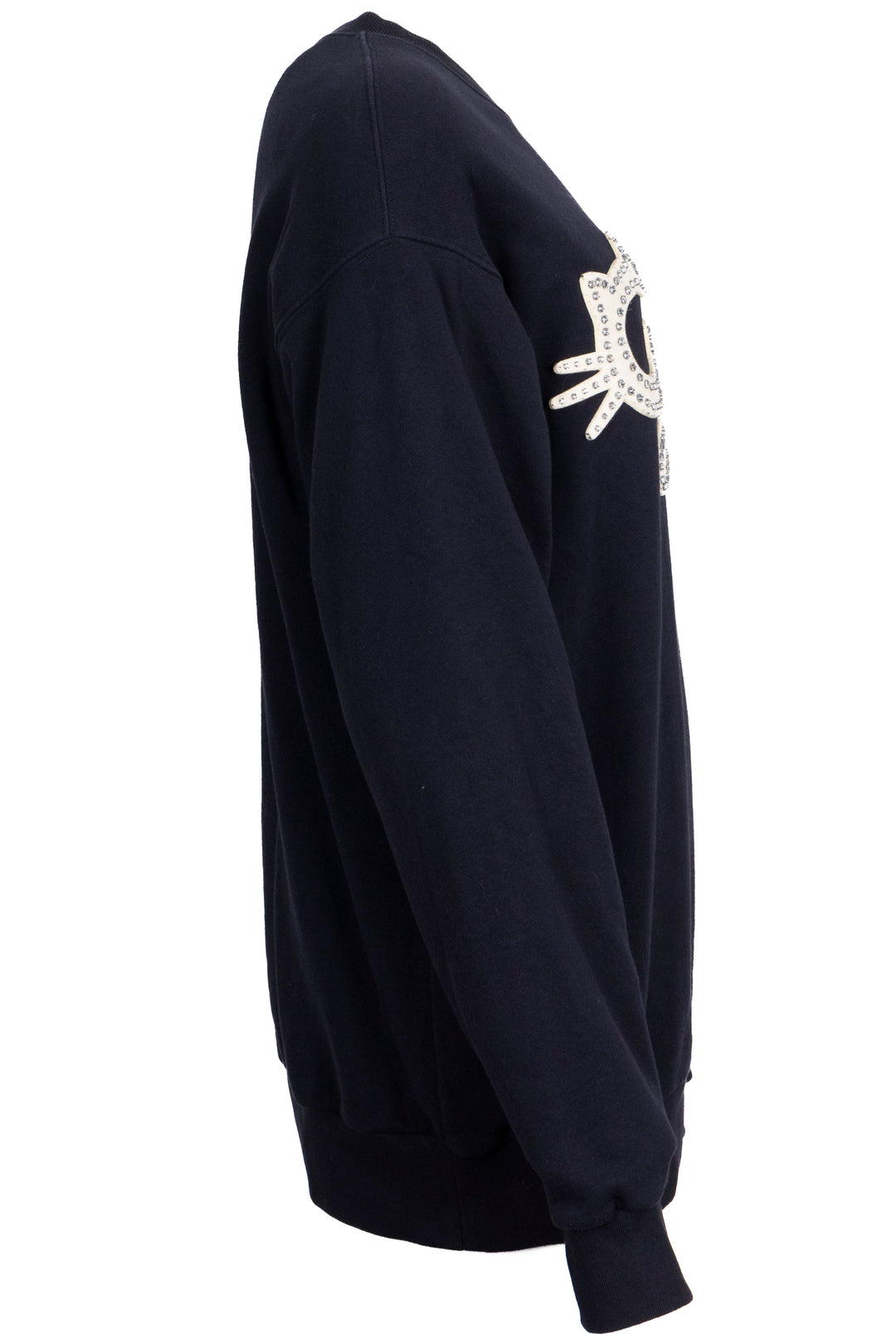 GUCCI Pull en coton orné du logo chat marine