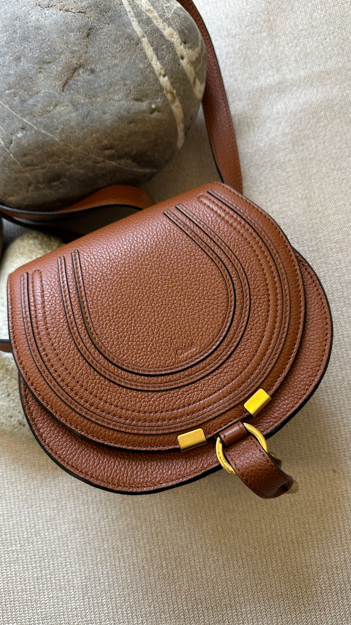 CHLOE Small Marcie Crossbody Bag Brown