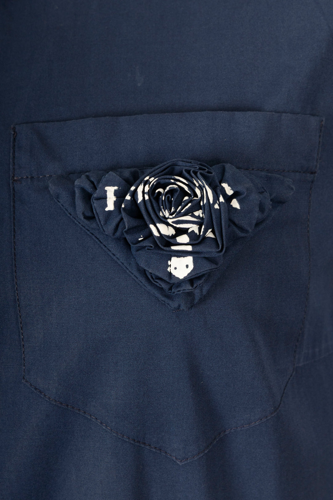 PRADA Belted Poplin Tie-Dye Midi Dress Cotton Navy