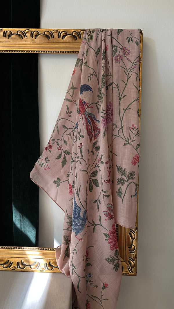 CHRISTIAN DIOR Bird Scarf Cashmere Pink