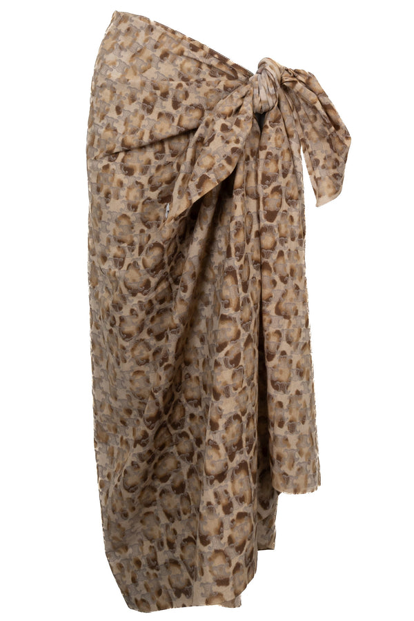 CELINE Triomphe Paréo Léopard en Coton Marron