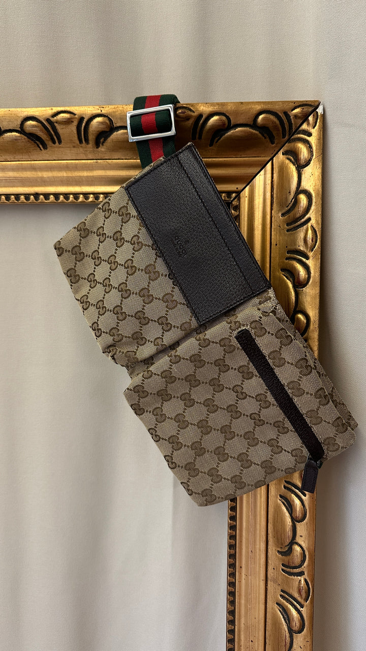 GUCCI Double Pocket Belt Bag Supreme Canvas