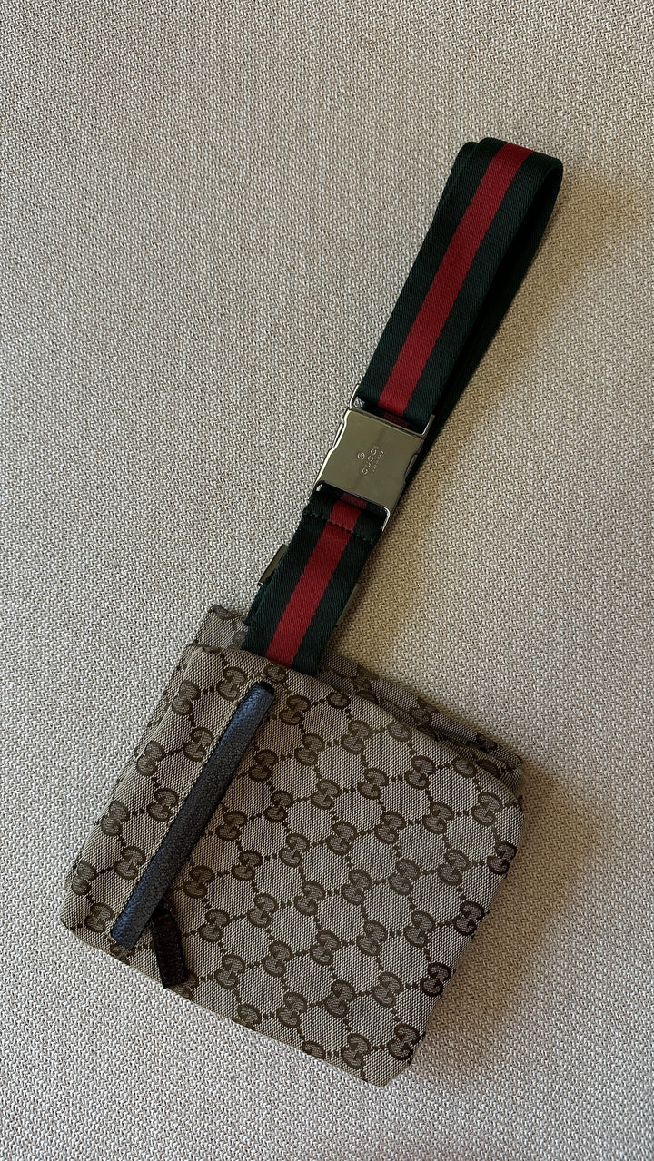 GUCCI Double Pocket Belt Bag Supreme Canvas