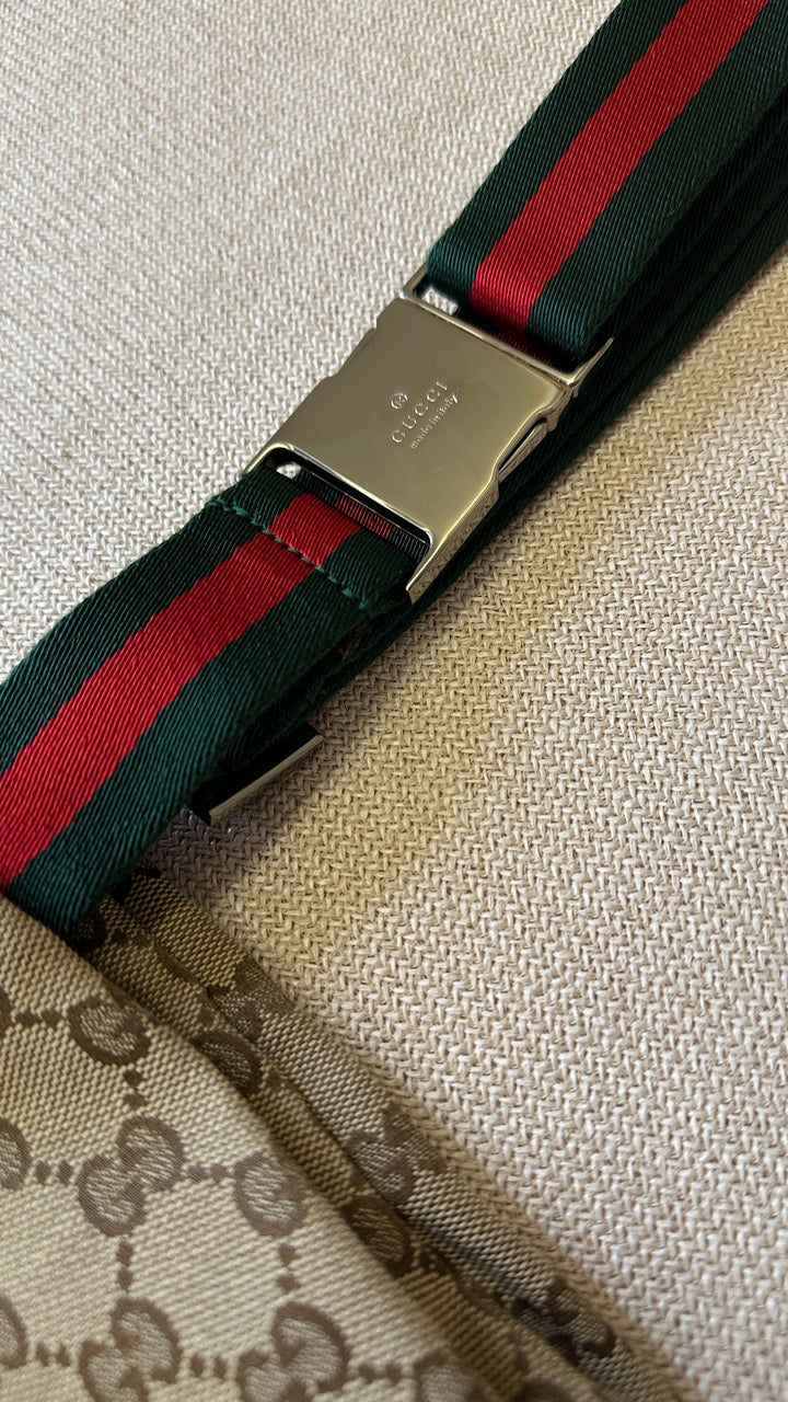 GUCCI Double Pocket Belt Bag Supreme Canvas