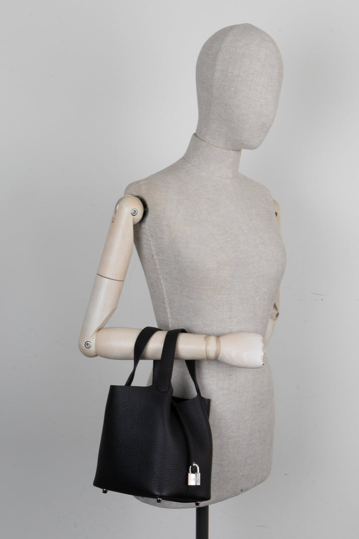 HERMÈS Picotin 18 Clémence Noir